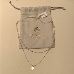 NWT Kendra Scott Clove Multi-stand Necklace (Gold)